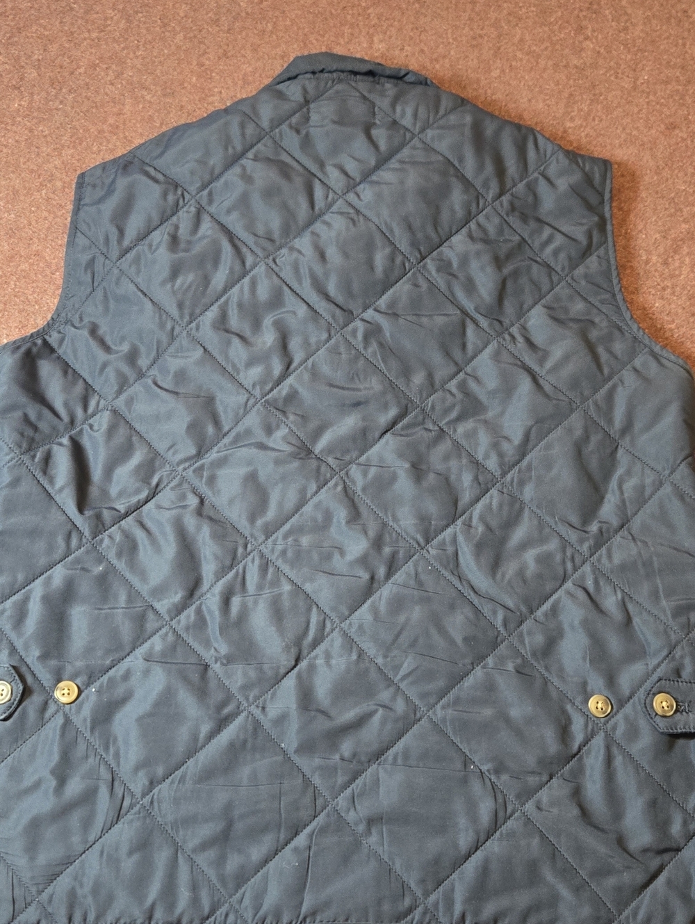 J.Crew Mercantile Men's Walker Quilted Vest Navy Size Large Has Fading In Pits - Picture 8 of 9